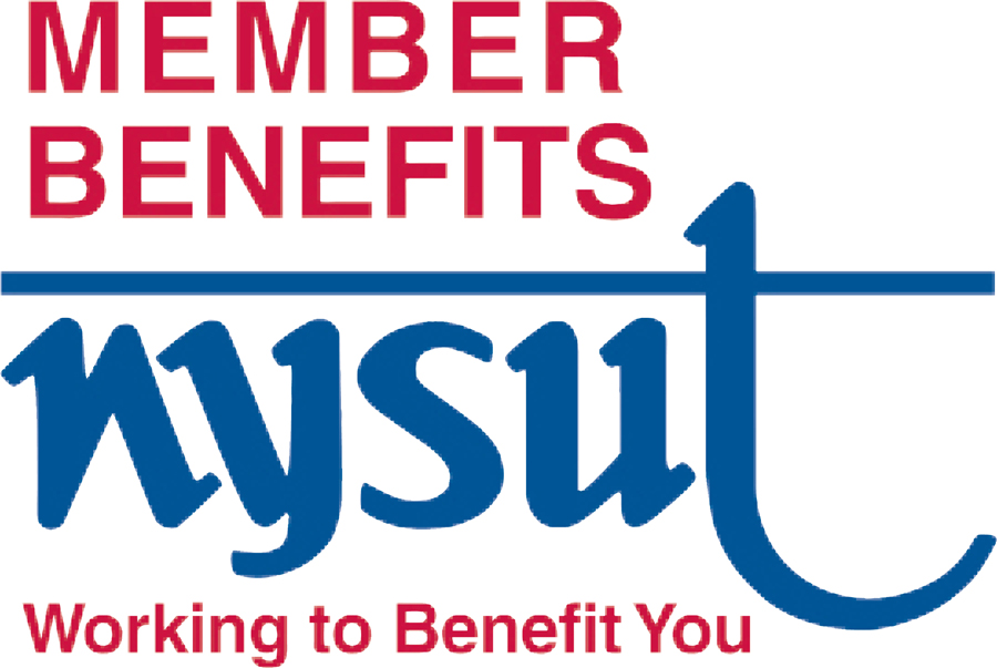 NYSUT Member Benefits logo with motto "Working to Benefit You"