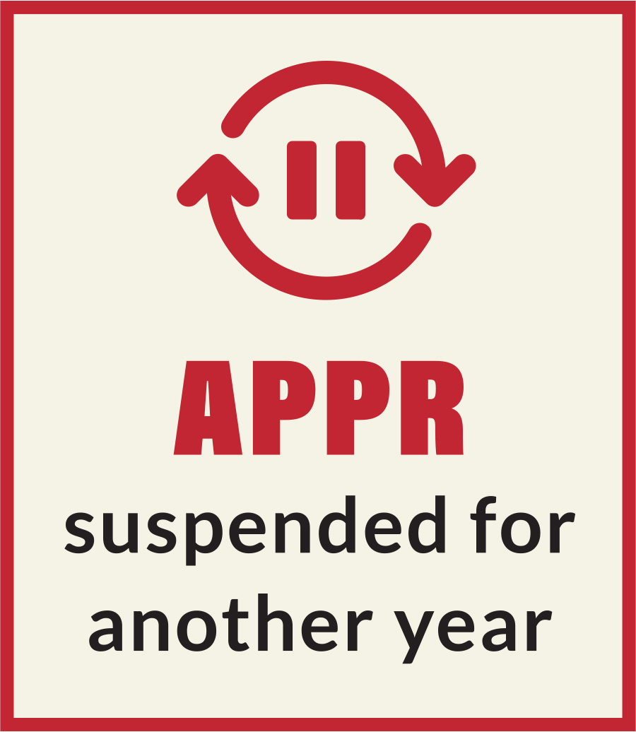 APPR suspended for another year