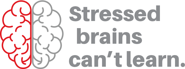 Brain icon next to the quote "Stressed brains can't learn"