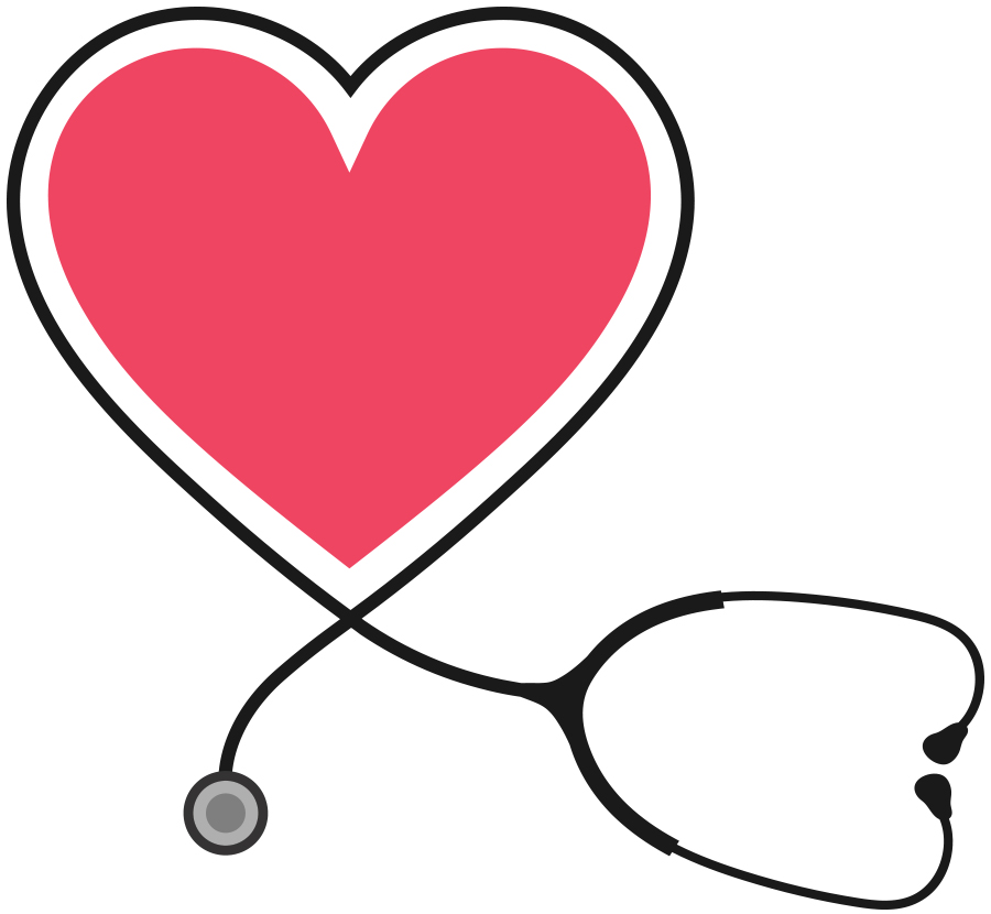 A vector of a heart and a stethoscope