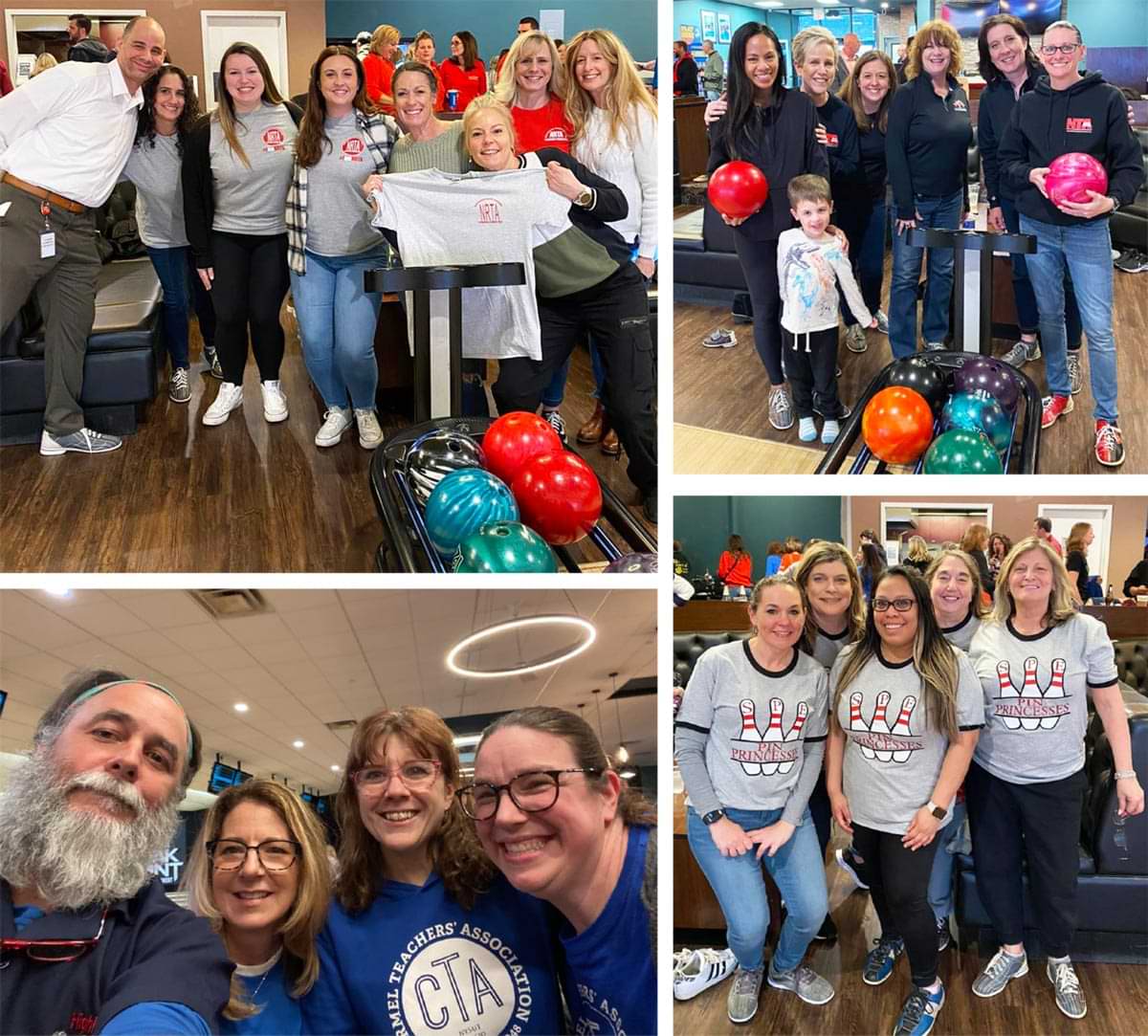 groups of teachers from the Rockland County Teachers Association during the seventh annual Rockland County TA Bowling Spectacular