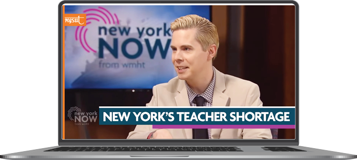laptop showing host Dan Clark on the New York Now show