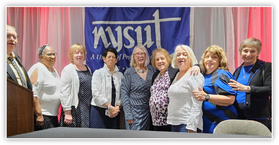 RC 44 members smiling for group photo at the Western New York NYSUT Awards Dinner