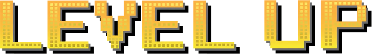 Level Up typography in arcade game inspired font