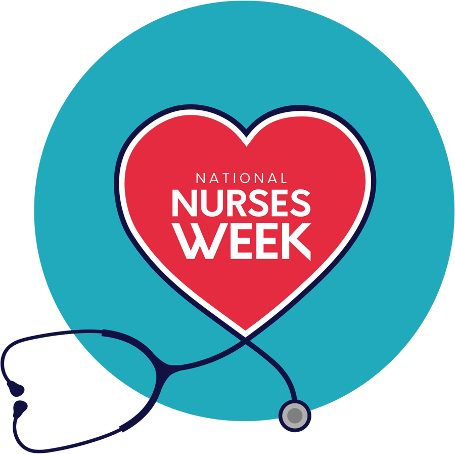 National Nurses Week heart shaped stethoscope graphic