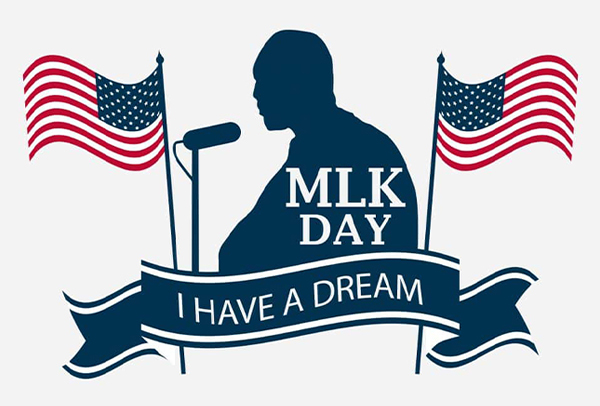 MLK Jr. Celebration Day graphic with the words “I have a dream”