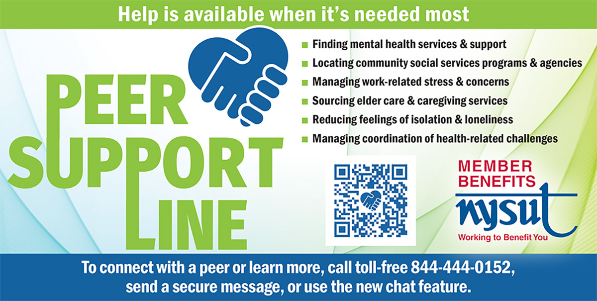 NYSUT Peer Support Line Advertisement