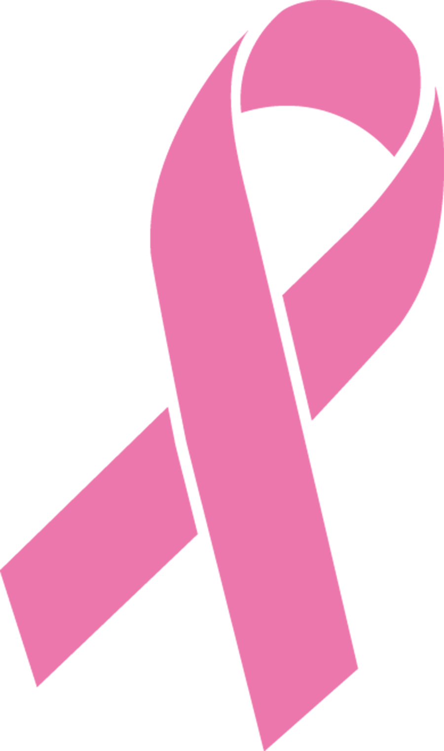 Pink awareness ribbon vector graphic.